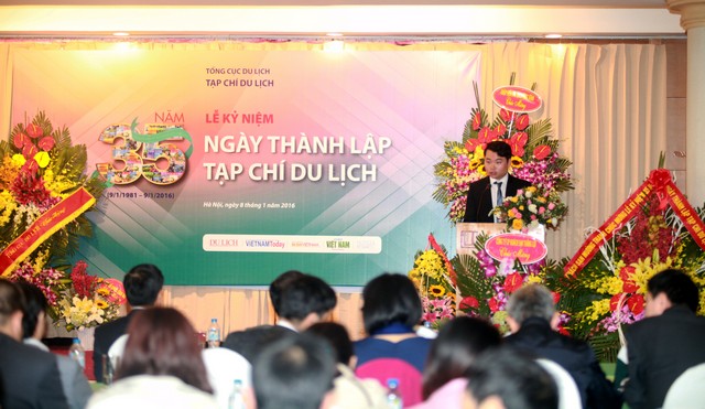 Tổng Giám Đốc Phạm Minh Tú phát biểu tài trợ cho Tạp chí Du lịch kỷ niệm 35 năm thành lập